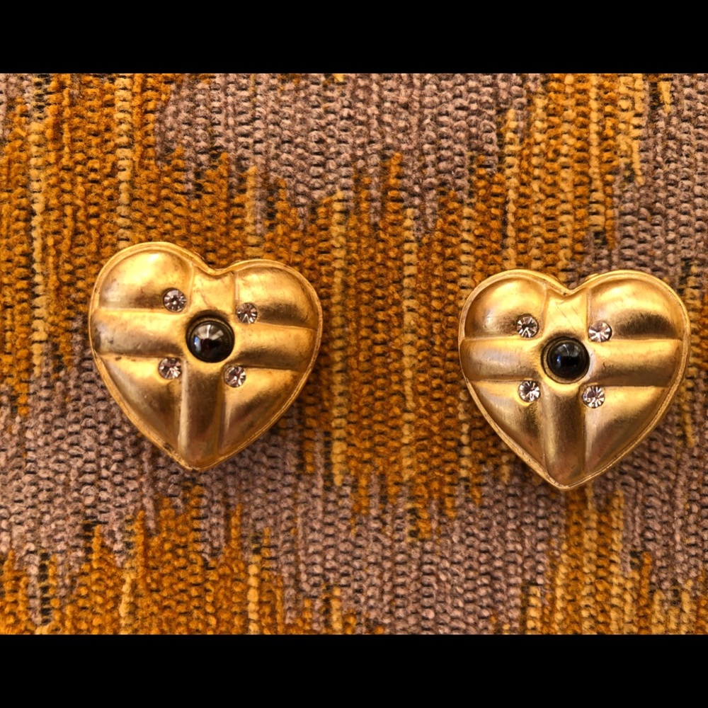 Roxanne Assoulin Vintage Jeweled Heart Earrings